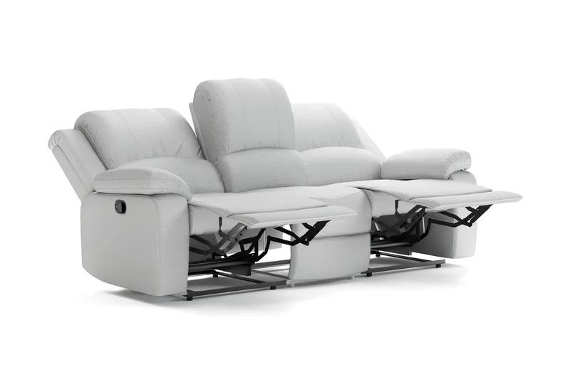 Norbo Reclinersoffa - Fällbar soffa 3-sits - Biosoffa i Tyg - Ljusgrå - Möbler - Soffa - Biosoffa & reclinersoffa