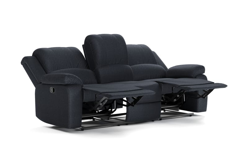 Norbo Reclinersoffa - Fällbar soffa 3-sits - Biosoffa i Tyg - Svart - Möbler - Soffa - Biosoffa & reclinersoffa