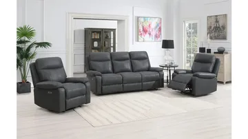 Norvian Reclinersoffa 3-sits Elektrisk - Svart - Möbler - Soffa - Biosoffa & reclinersoffa