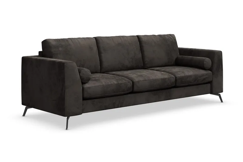 Ocean Lyx 3-sits Sammetssoffa - Mörkgrå - Möbler - Soffa - Sammetssoffa