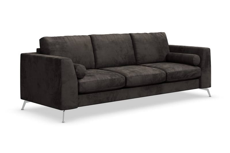Ocean Lyx 3-sits Sammetssoffa - Mörkgrå - Möbler - Soffa - Sammetssoffa