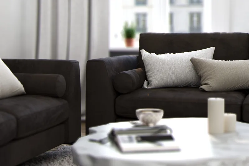 Ocean Lyx 3-sits Sammetssoffa - Mörkgrå - Möbler - Soffa - Sammetssoffa