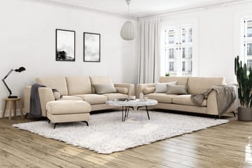 Ocean Lyx 3-sits Sammetssoffa med Nackrullar - Beige - Möbler - Soffa - Sammetssoffa