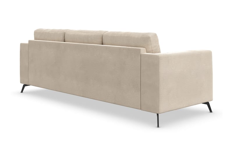 Ocean Lyx 3-sits Sammetssoffa med Nackrullar - Beige - Möbler - Soffa - Sammetssoffa