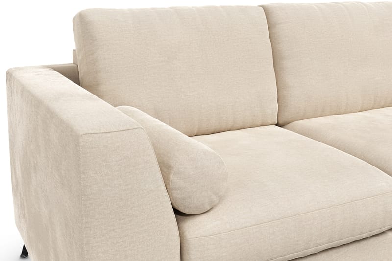 Ocean Lyx 3-sits Sammetssoffa med Nackrullar - Beige - Möbler - Soffa - Sammetssoffa