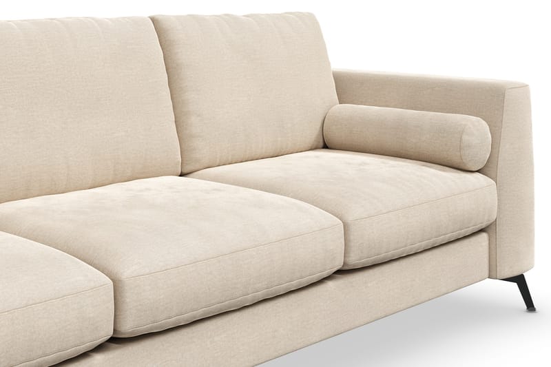 Ocean Lyx 3-sits Sammetssoffa med Nackrullar - Beige - Möbler - Soffa - Sammetssoffa