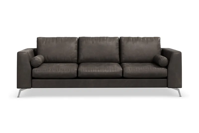 Ocean Lyx 3-sits Soffa i Konstläder - Mörkgrå - Möbler - Soffa - Skinnsoffa