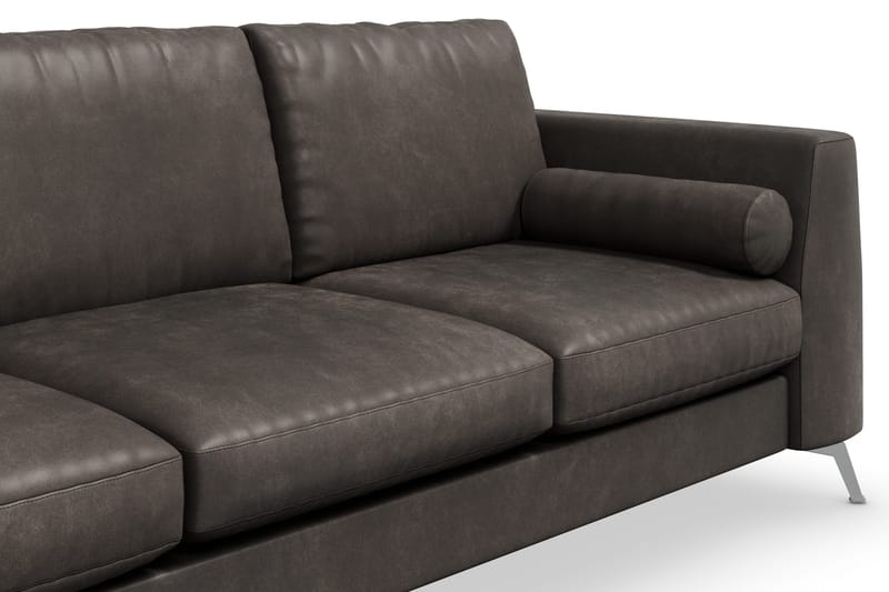 Ocean Lyx 3-sits Soffa i Konstläder - Mörkgrå - Möbler - Soffa - Skinnsoffa