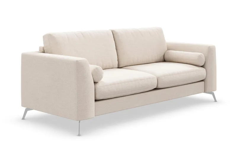 Ocean Lyx 3-sits Soffa med Nackrullar 222 cm i Chenille - Beige - Möbler - Soffa - 3 sits soffa