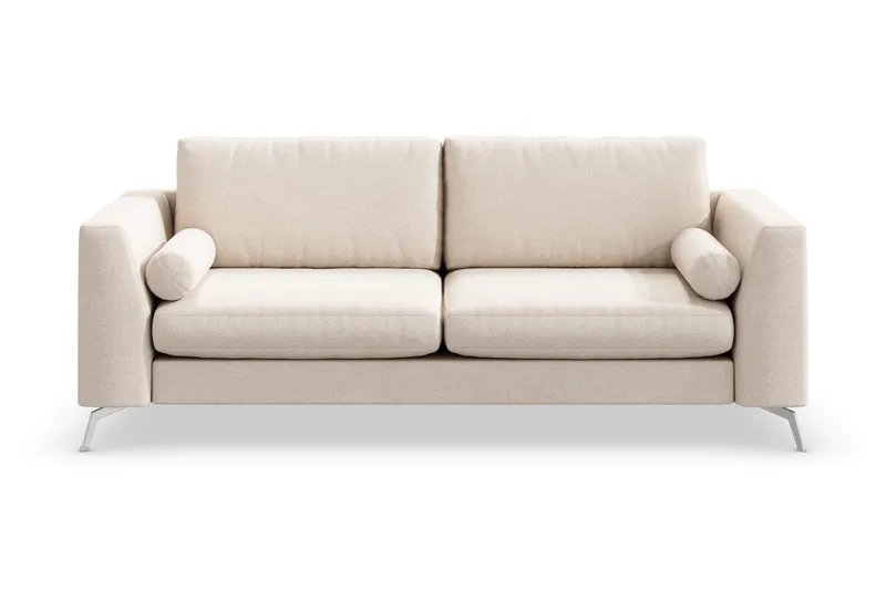 Ocean Lyx 3-sits Soffa med Nackrullar 222 cm i Chenille, Beige