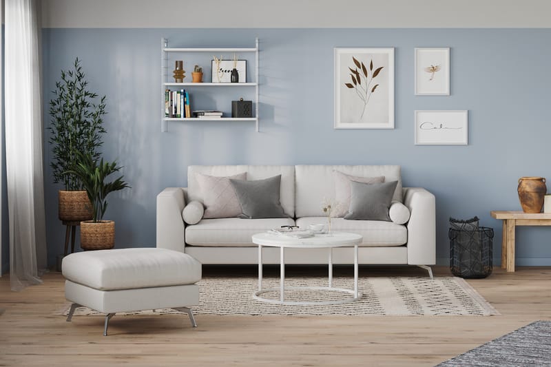 Ocean Lyx 3-sits Tygsoffa - Ljusgrå - Möbler - Soffa - 3 sits soffa