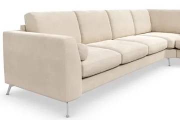 Ocean Lyx 5-sits Vändbar L-formad Hörnsoffa i Sammet - Beige - Möbler - Soffa - Sammetssoffa