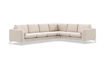 Ocean Lyx 5-sits Vändbar L-formad Hörnsoffa i Tyg - Beige - Möbler - Soffa - Hörnsoffa
