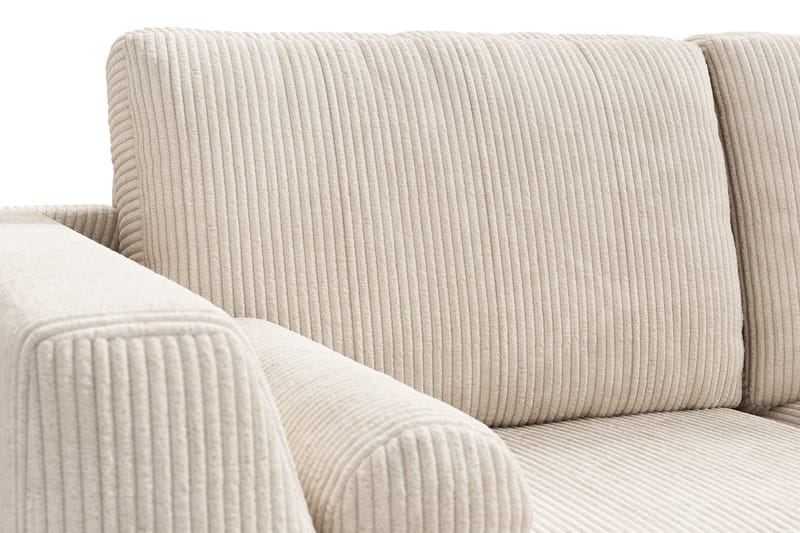 Ocean Lyx 6-sits Högervänd U-formad Soffa med Divan och Schäslong + Fotpall i Manchester - Beige - Möbler - Soffa - Divansoffa & schäslongsoffa