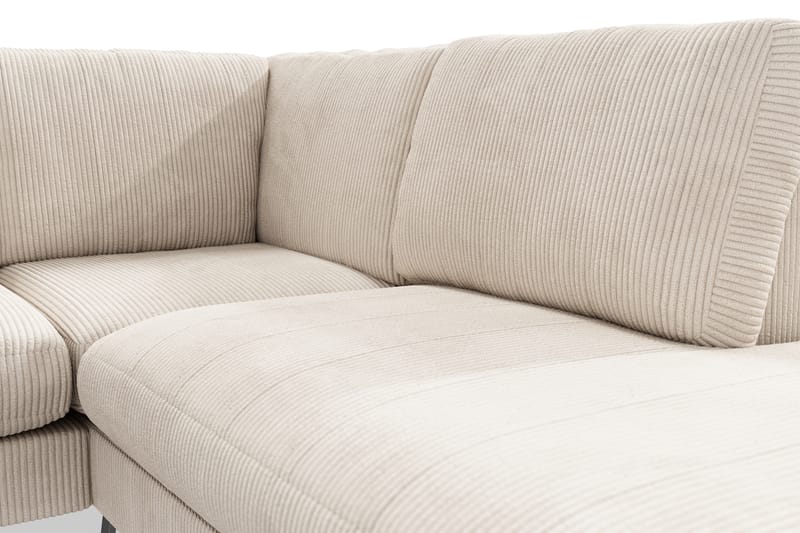 Ocean Lyx 6-sits Högervänd U-formad Soffa med Divan och Schäslong + Fotpall i Manchester - Beige - Möbler - Soffa - Divansoffa & schäslongsoffa