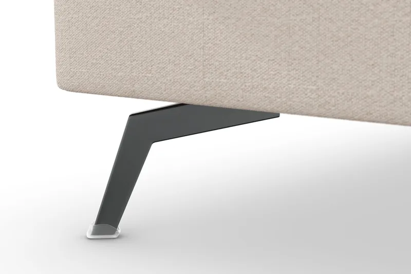 Ocean Lyx 6-sits Vänstervänd U-formad Soffa med Divan och Schäslong + Fotpall i Tyg - Beige - Möbler - Soffa - U-soffa