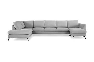 Ocean Lyx 6-sits Vänstervänd U-formad Soffa med Divan och Schäslong + Fotpall i Tyg