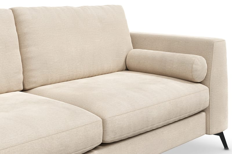 Ocean Lyx Soffa med Nackrullar i Tyg - Beige - Möbler - Soffa - Sammetssoffa