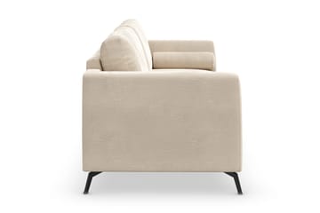 Ocean Lyx Soffa med Nackrullar i Tyg - Beige - Möbler - Soffa - Sammetssoffa