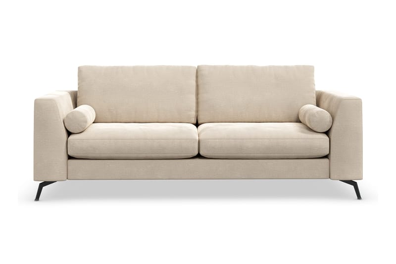 Ocean Lyx Soffa med Nackrullar i Tyg, Beige