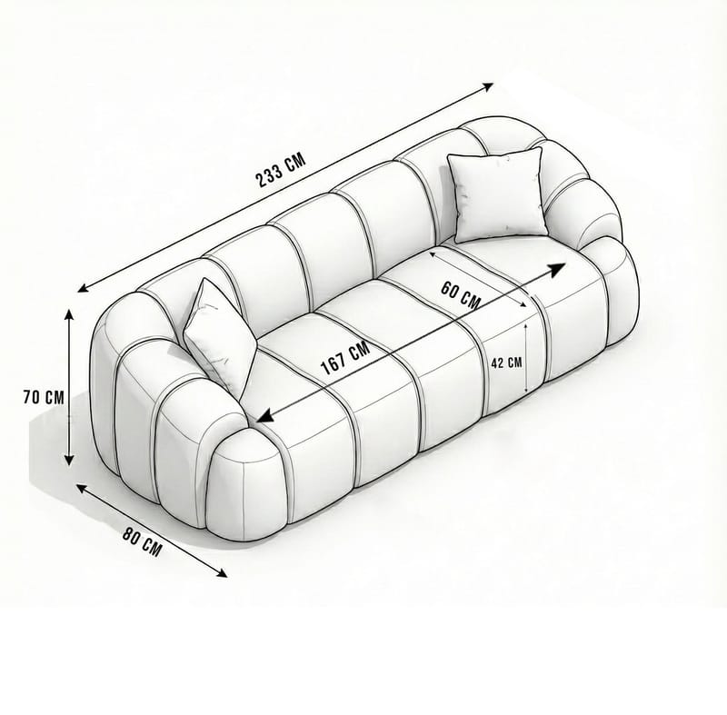Octavio 3-sits Soffa Bubblig - Möbler - Soffa - 3 sits soffa