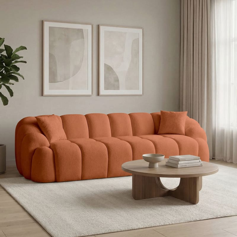 Octavio 4-sitssoffa 268x70x80 cm - kakel röd - Möbler - Soffa - 4 sits soffa
