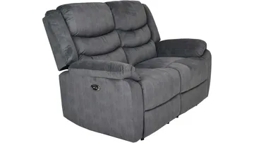 Olvani 2-sits Reclinersoffa i tyg elektrisk - Grå - Möbler - Soffa - Biosoffa & reclinersoffa