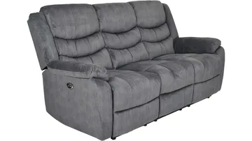 Olvani 3-sits Reclinersoffa i tyg elektrisk - Grå - Möbler - Soffa - Biosoffa & reclinersoffa
