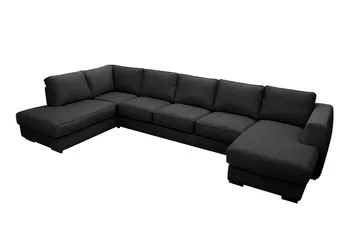 Optus 6-sits U-soffa med Divan och schäslong höger - Svart - Möbler - Soffa - U-soffa