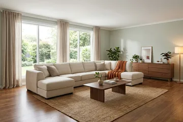 Optus 6-sits U-soffa med Divan och schäslong vänster - Beige - Möbler - Soffa - U-soffa