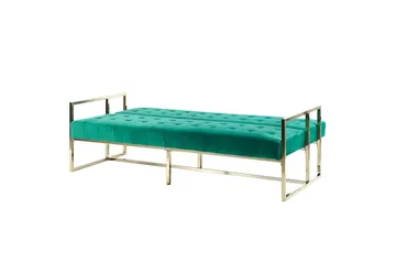 Ordsbo Soffa 3-sits - Guld/Grön - Möbler - Soffa - Sammetssoffa