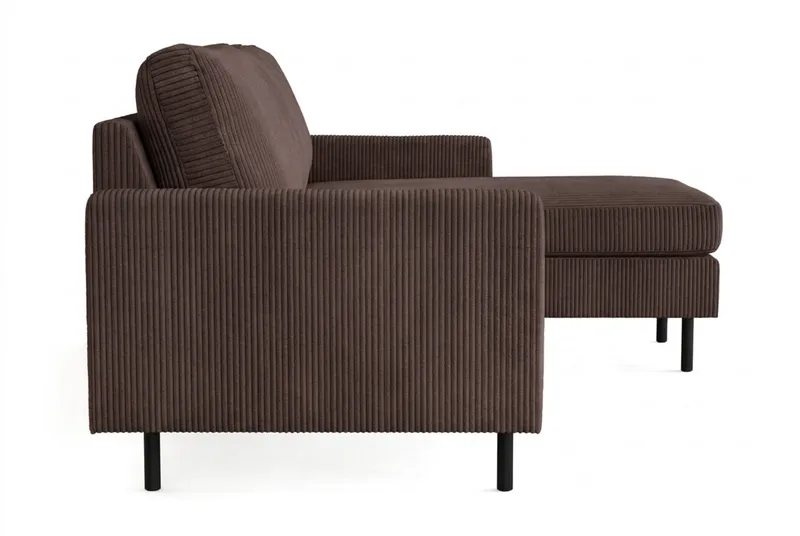 Peppe 3-sits Vändbar L-formad Divansoffa i Manchester - Mörkbrun - Möbler - Soffa - Divansoffa & schäslongsoffa - 3 sits soffa med divan