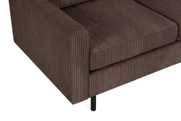 Peppe 3-sits Vändbar L-formad Divansoffa i Manchester - Mörkbrun - Möbler - Soffa - Divansoffa & schäslongsoffa - 3 sits soffa med divan