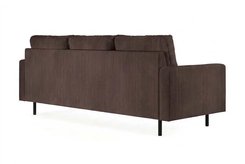 Peppe 3-sits Vändbar L-formad Divansoffa i Manchester - Mörkbrun - Möbler - Soffa - Divansoffa & schäslongsoffa - 3 sits soffa med divan