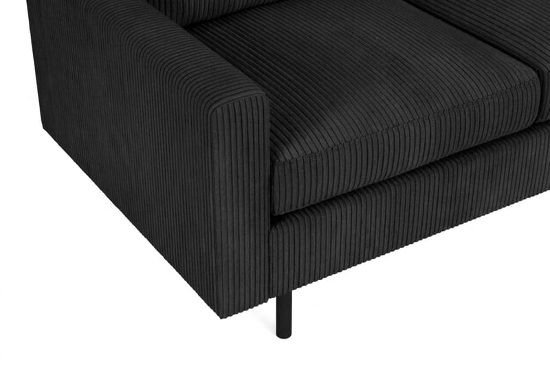 Peppe 3-sits Vändbar L-formad Divansoffa i Manchester - Svart - Möbler - Soffa - Divansoffa & schäslongsoffa - 3 sits soffa med divan