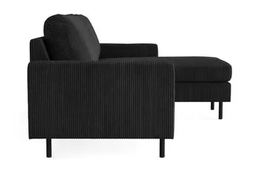 Peppe 3-sits Vändbar L-formad Divansoffa i Manchester - Svart - Möbler - Soffa - Divansoffa & schäslongsoffa - 3 sits soffa med divan