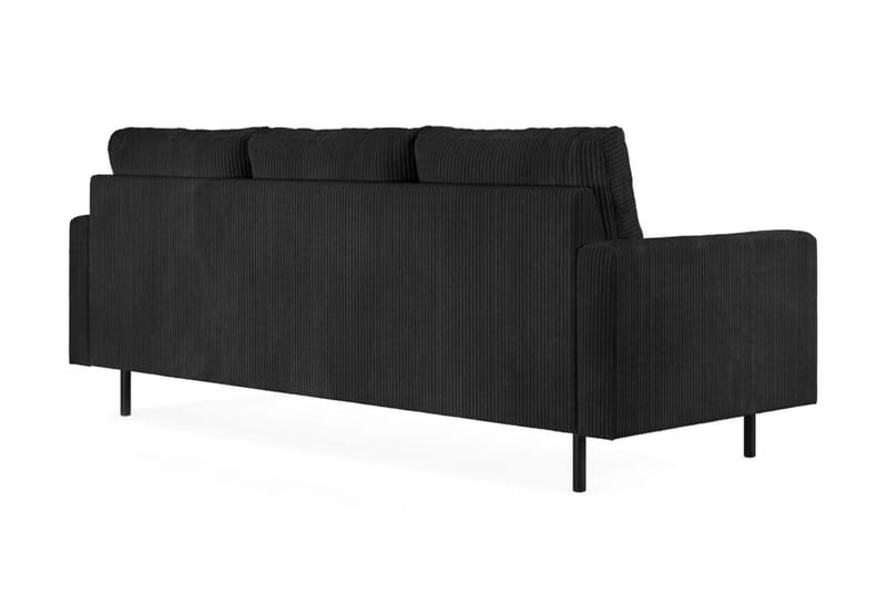 Peppe 3-sits Vändbar L-formad Divansoffa i Manchester - Svart - Möbler - Soffa - Divansoffa & schäslongsoffa - 3 sits soffa med divan
