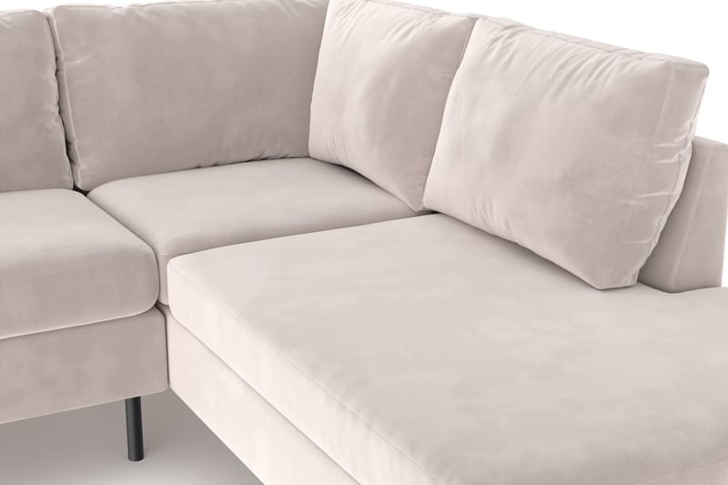 Peppe 4-sits Högervänd L-formad Schäslongsoffa i Manchester - Beige - Möbler - Soffa - Sammetssoffa