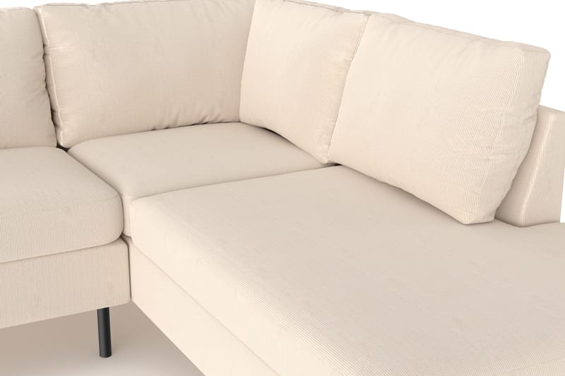 Peppe 4-sits Högervänd L-formad Schäslongsoffa i Manchester - Greige - Möbler - Soffa - Divansoffa & schäslongsoffa