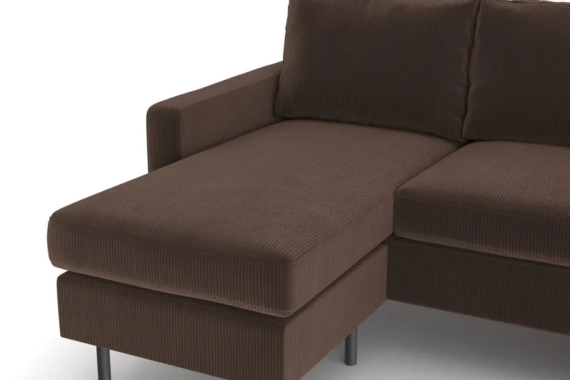 Peppe 4-sits Högervänd U-formad Soffa med Divan och Schäslong i Manchester - Brun - Möbler - Soffa - U-soffa