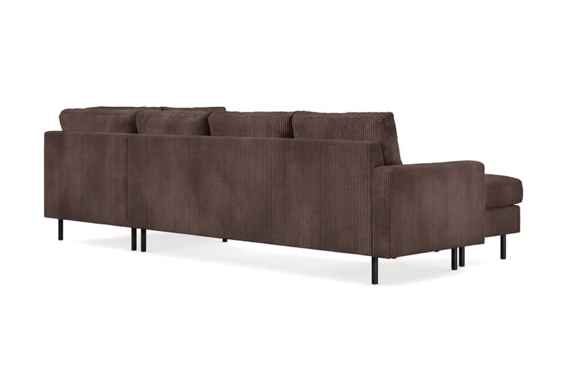 Peppe 4-sits Högervänd U-formad Soffa med Divan och Schäslong i Manchester - Mörkbrun - Möbler - Soffa - Divansoffa & schäslongsoffa - 4 sits soffa med divan