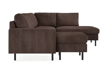 Peppe 4-sits Högervänd U-formad Soffa med Divan och Schäslong i Manchester - Mörkbrun - Möbler - Soffa - Divansoffa & schäslongsoffa - 4 sits soffa med divan