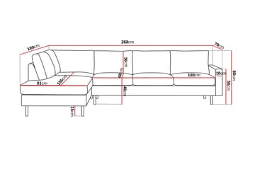 Peppe 4-sits Vänstervänd L-formad Schäslongsoffa i Manchester - Beige - Möbler - Soffa - Sammetssoffa
