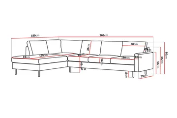 Peppe 4-sits Vänstervänd L-formad Schäslongsoffa i Manchester - Brun - Möbler - Soffa - Divansoffa & schäslongsoffa