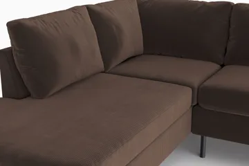 Peppe 4-sits Vänstervänd L-formad Schäslongsoffa i Manchester - Brun - Möbler - Soffa - Divansoffa & schäslongsoffa