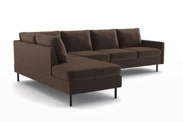 Peppe 4-sits Vänstervänd L-formad Schäslongsoffa i Manchester - Brun - Möbler - Soffa - Divansoffa & schäslongsoffa