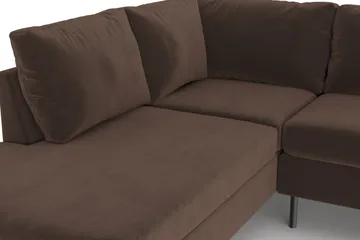 Peppe 4-sits Vänstervänd L-formad Schäslongsoffa i Manchester - Brun - Möbler - Soffa - Divansoffa & schäslongsoffa