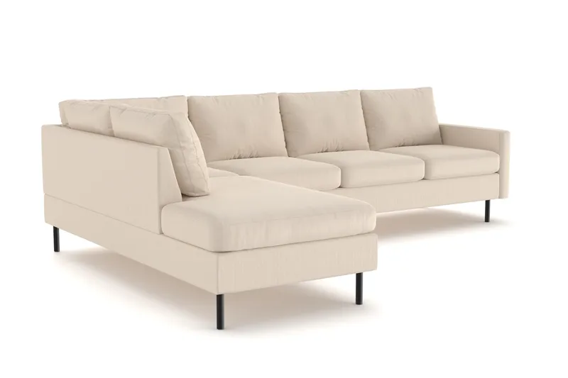 Peppe 4-sits Vänstervänd L-formad Schäslongsoffa i Manchester - Greige - Möbler - Soffa - Divansoffa & schäslongsoffa