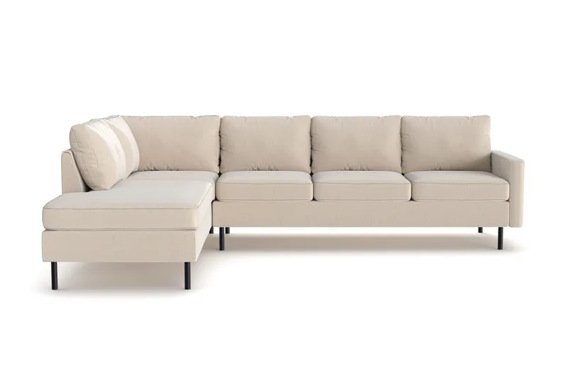 Peppe 4-sits Vänstervänd L-formad Schäslongsoffa i Manchester, Greige