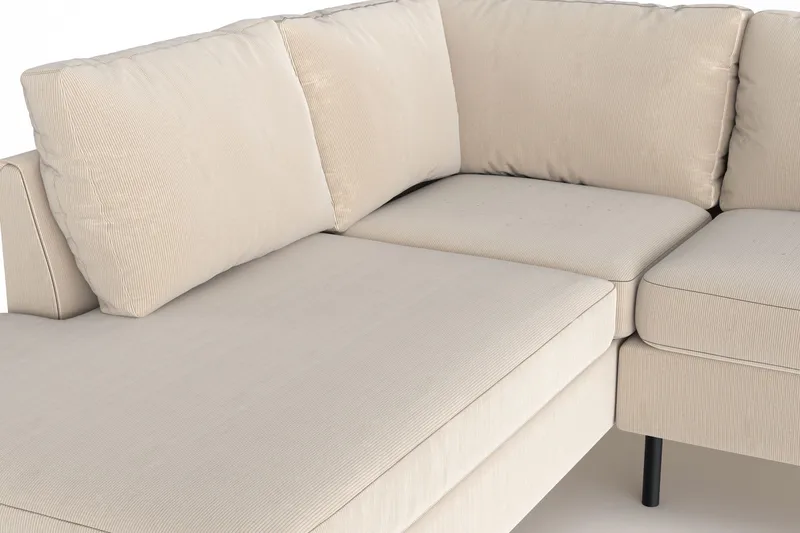 Peppe 4-sits Vänstervänd L-formad Schäslongsoffa i Manchester - Greige - Möbler - Soffa - Divansoffa & schäslongsoffa